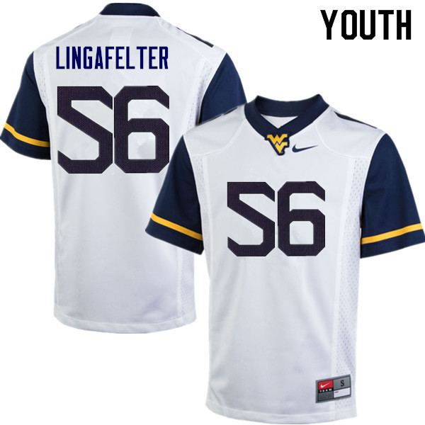 NCAA Youth Grant Lingafelter West Virginia Mountaineers White #56 Nike Stitched Football College Authentic Jersey NT23R63ZY